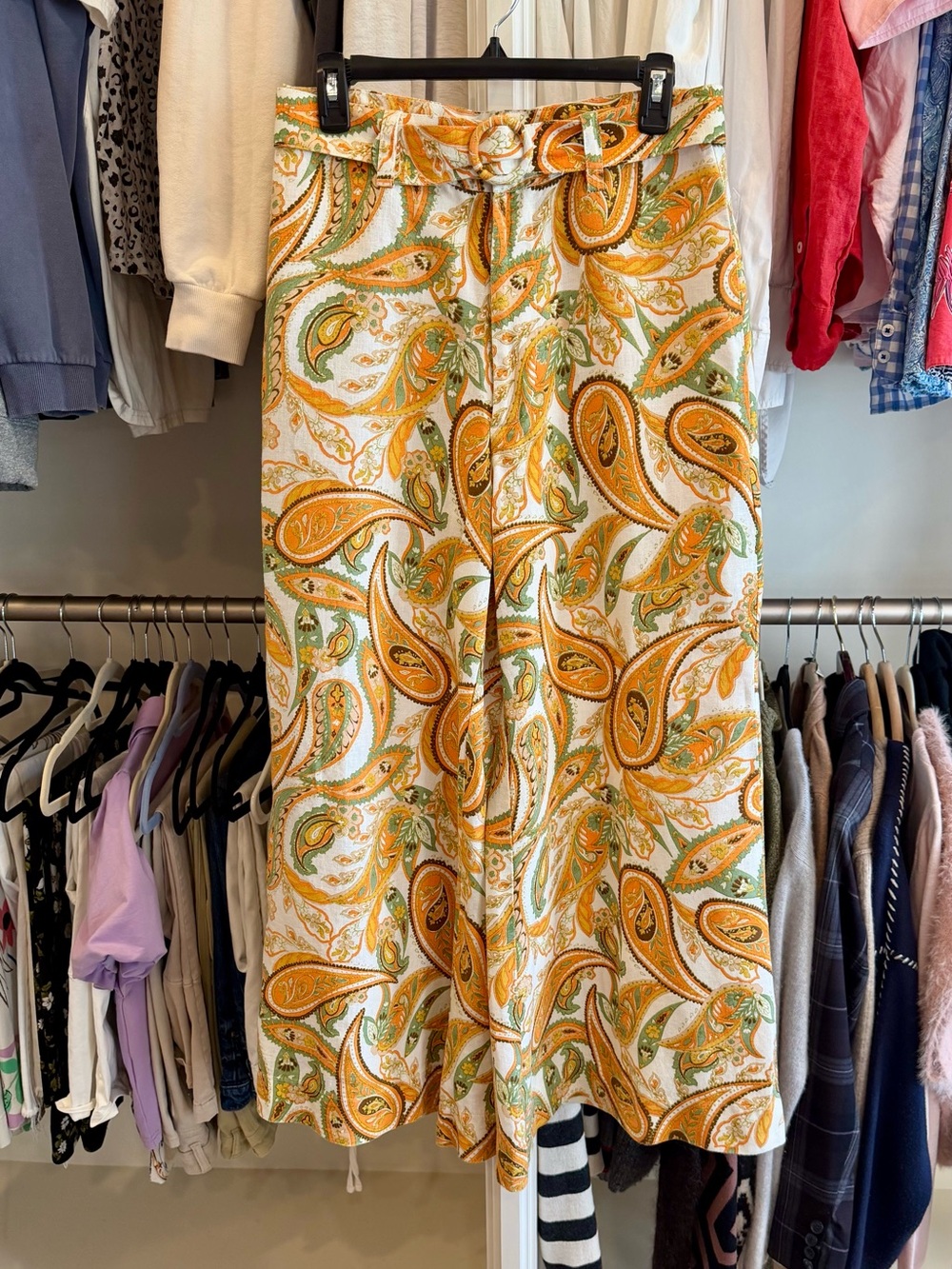 Juniper Paisley Wide Leg Linen Trousers